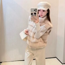 2025新款立领韩系仿皮草毛毛马甲女坎肩无袖拉链保暖秋冬外套百搭