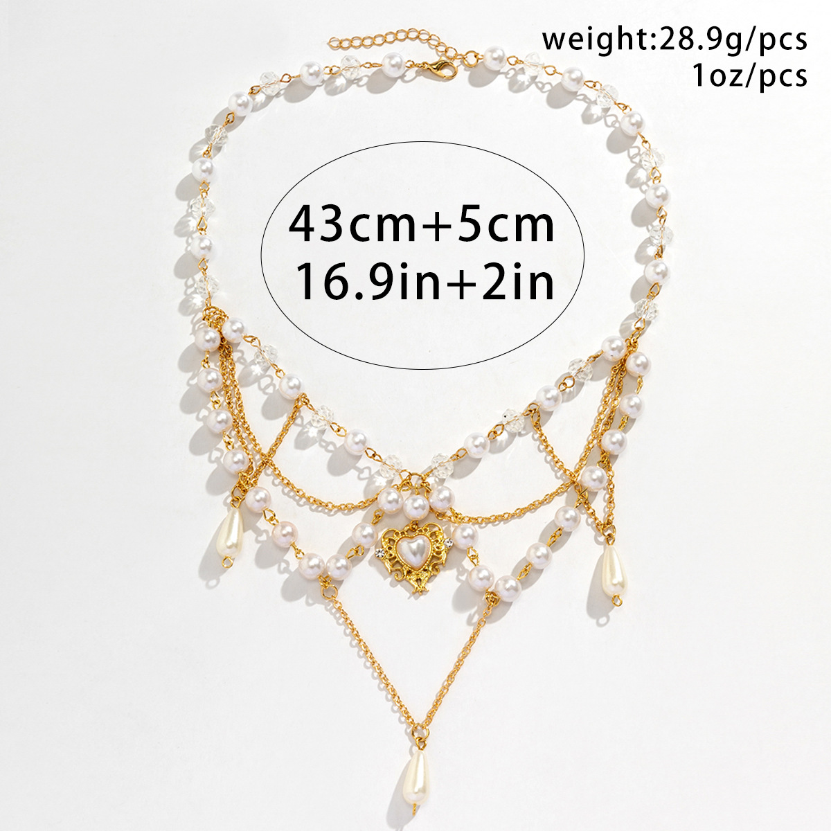 Pearl Pendant Necklace With Cross And Beaded Y2k Style Details_voghion.com
