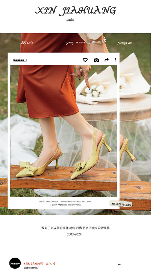 Giày sandal nữ bít mũi mũi nhọn gót mảnh đính đá nơ quai ngang, gót 6–8 cm — Màu mơ, Màu đen chi tiết 2