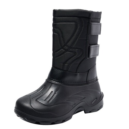 Men's Snow Boots with Fleece Lining, Warm and New Cotton Shoes, Thick Fishing Boots with EVA Waterproof Snow Snow Boots
