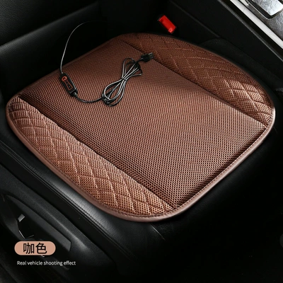 Summer Car Blower Seat Cushion Multi-function pad - square-mat-brown