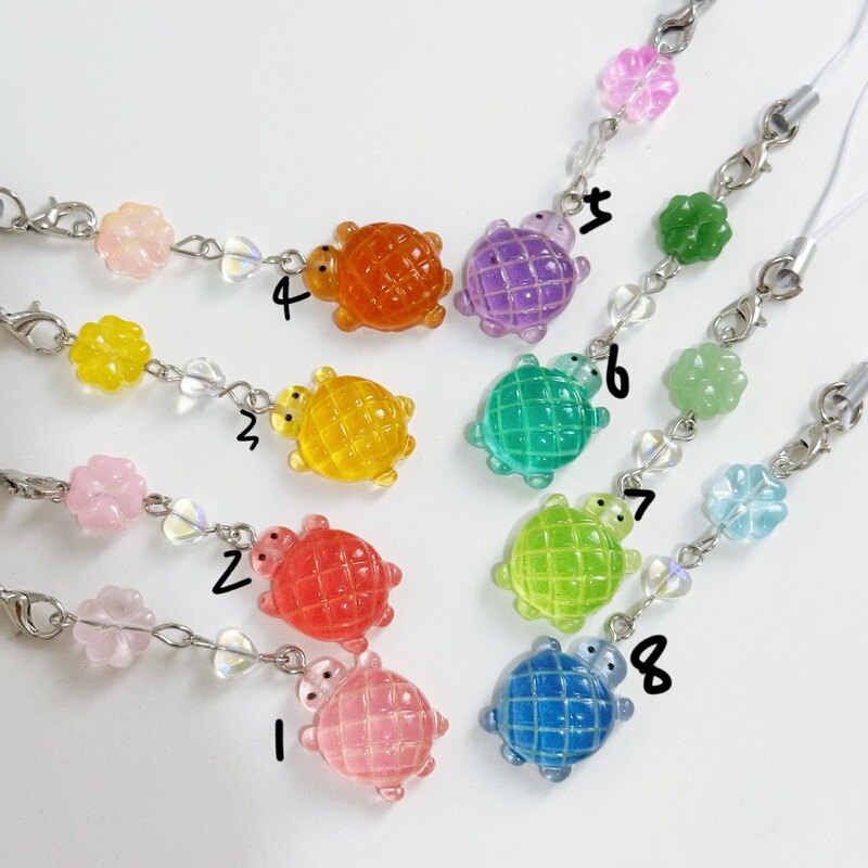 Customer Order Jelly Pineapple Turtle Korean Cute Turtle Mini Resin Vintage Retro Ccd Phone Chain Pendant