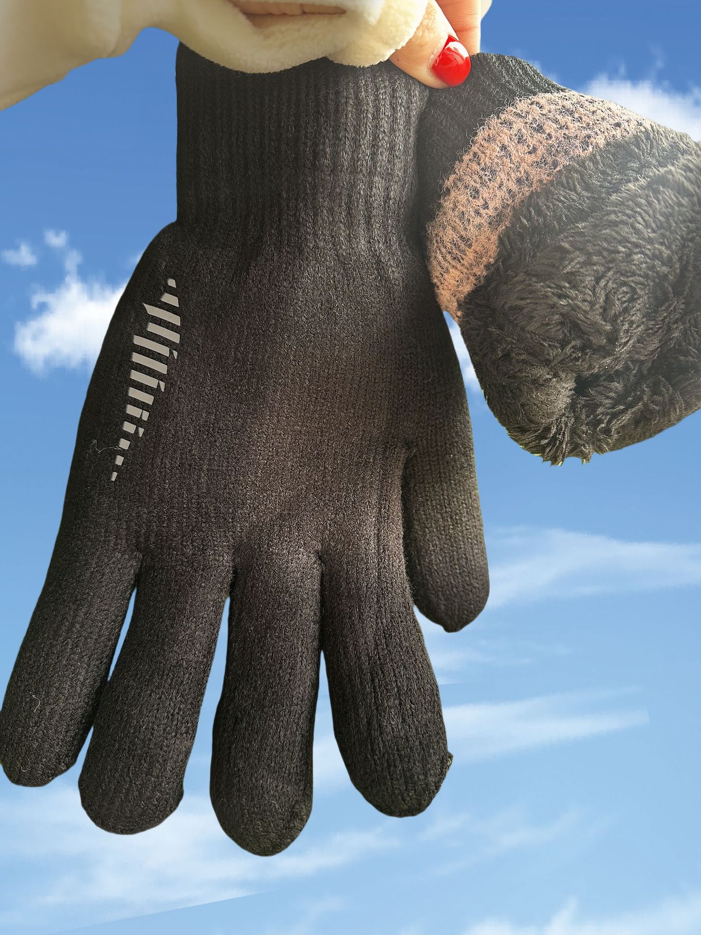 Guantes de punto para hombre para invierno, forrados con forro polar, para conducir al aire libre, ciclismo cálido, motociclismo, anticongelantes, resistentes al frío, guantes con pantalla táctil.