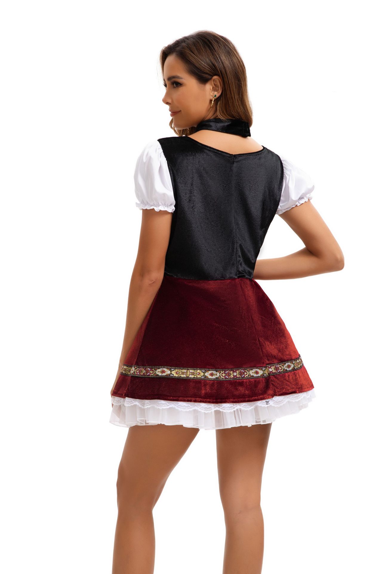 Deutsches Münchner Oktoberfestkostüm, bayerisches Dienstmädchenkleid, Bühnenkostüm_voghion.com