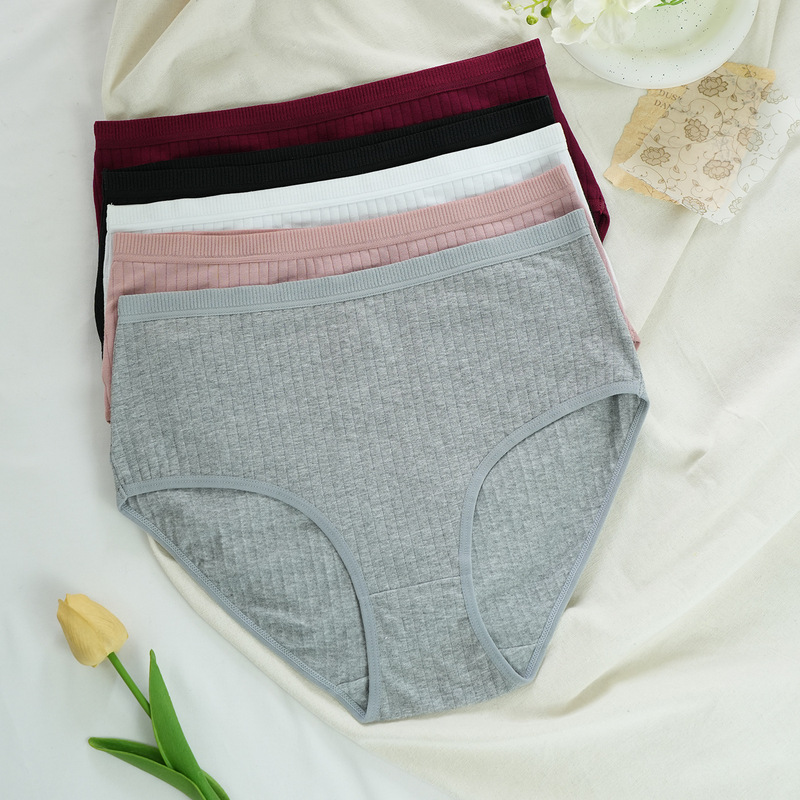 跨境爆款纯棉高腰内裤女大码透气棉质欧美高腰收腹内裤女panties|undefined