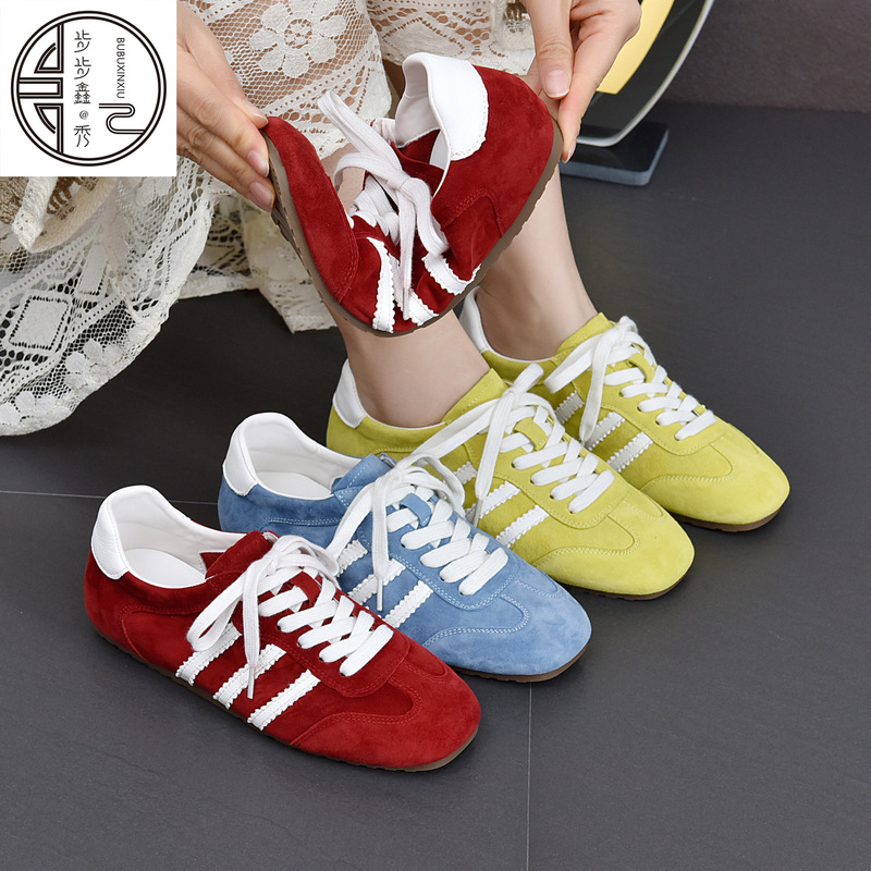 2026 Genuine Leather German Training Shoes for Women, New Spring Hot-Selling Style, Slimming, Comfortable, Versatile Casual Sneakers 2026 Genuine Leather German Training Shoes for Women, New Spring Hot-Selling Style, Slimming, Comfortable, Versatile Casual Sneakers