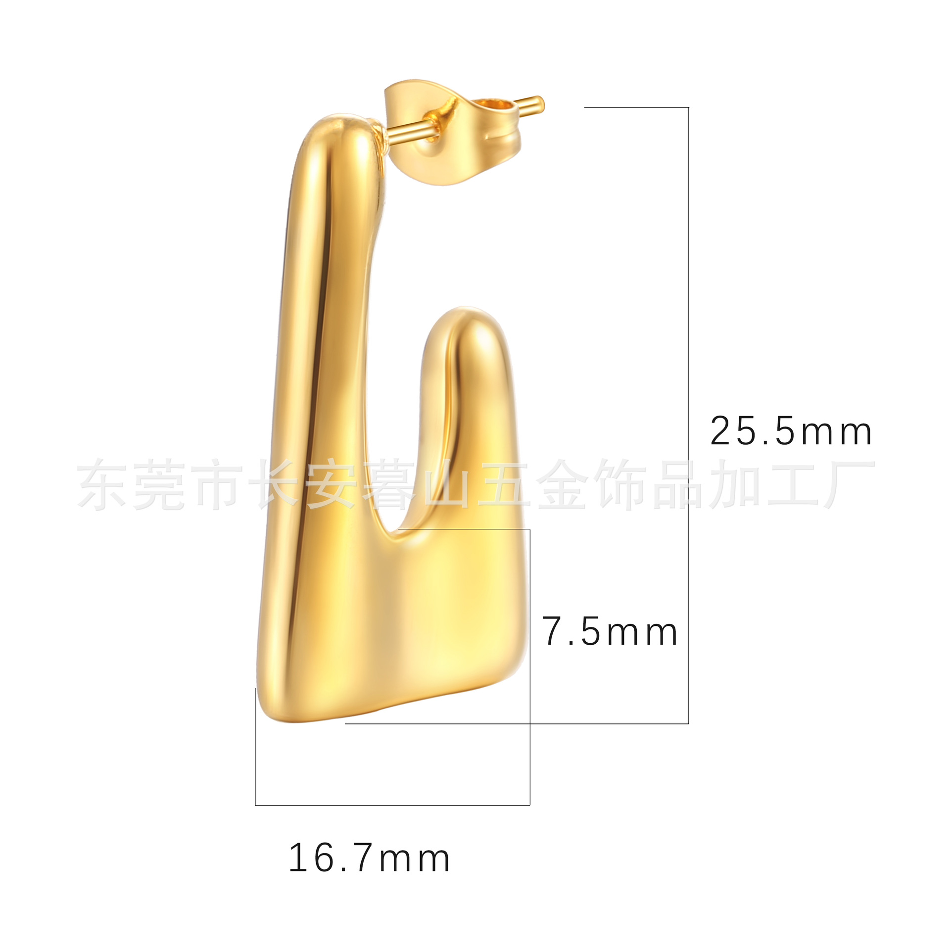 INS europeos y americanos irregulares de las Mujeres 18K de oro pendientes de acero inoxidable nicho de diseño gancho de acero de titanio de la joyería del oído