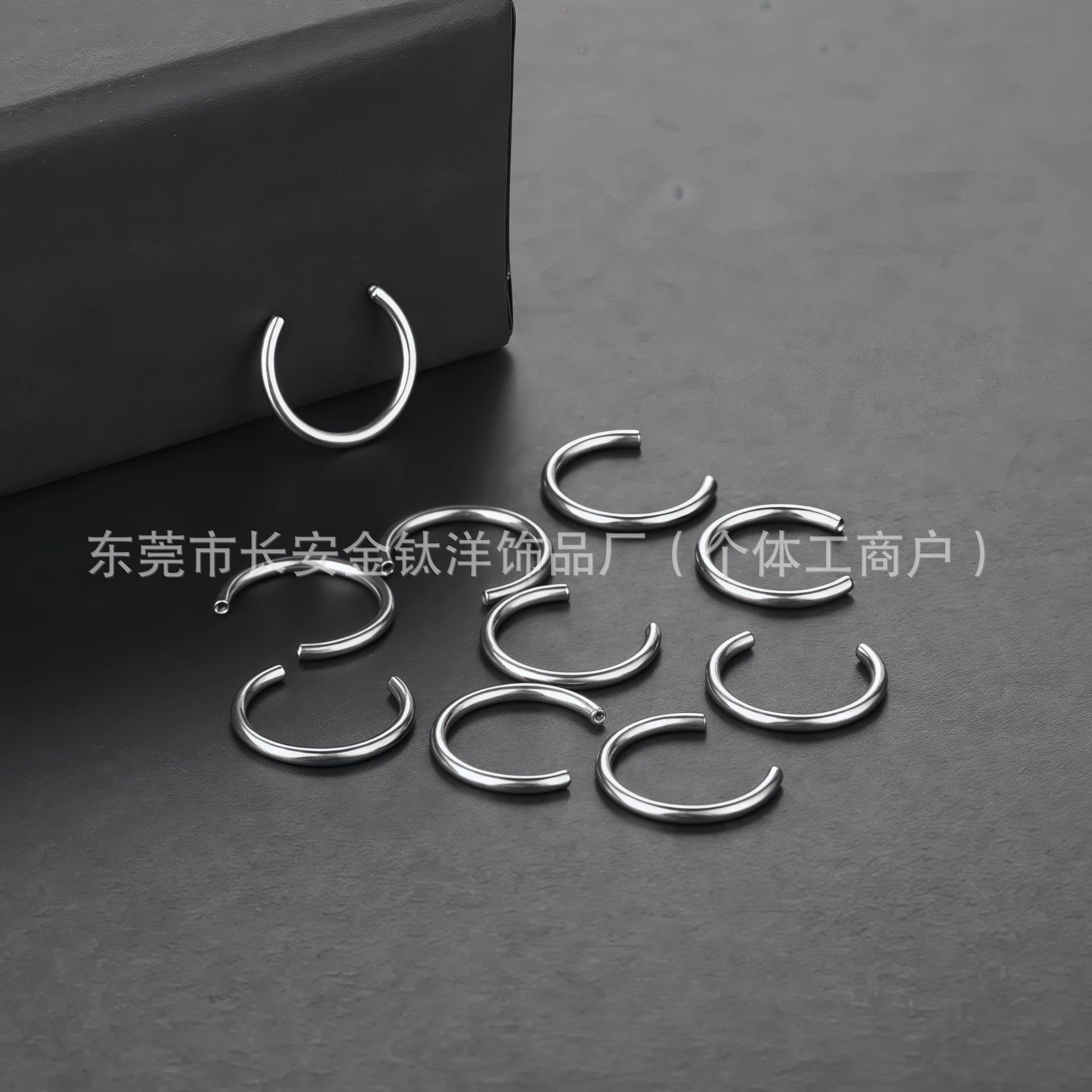 F136 Titanium D-Shaped Nose Ring C-Bar Horseshoe Ring Ear Bone Ring Lip Ring G23 Titanium Alloy Body Piercing Jewelry detail image 7