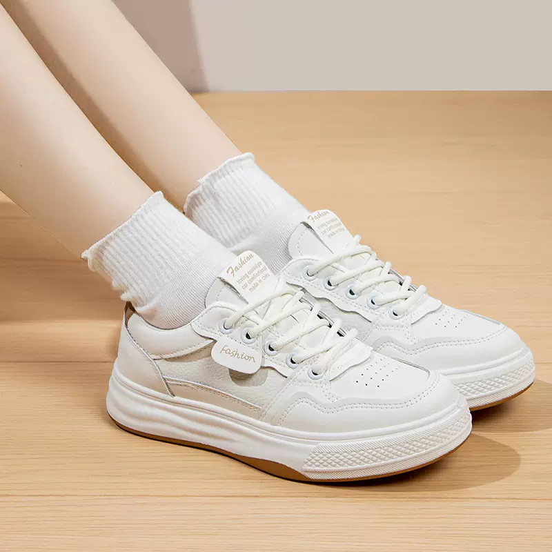 厚底小白鞋女2025新款百搭透气春秋板鞋学生运动休闲单鞋H6518