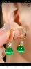 Green sophisticated small design fashionable advanced earrings, 2022 collection, cat's eye, high-quality style, bright catchy style