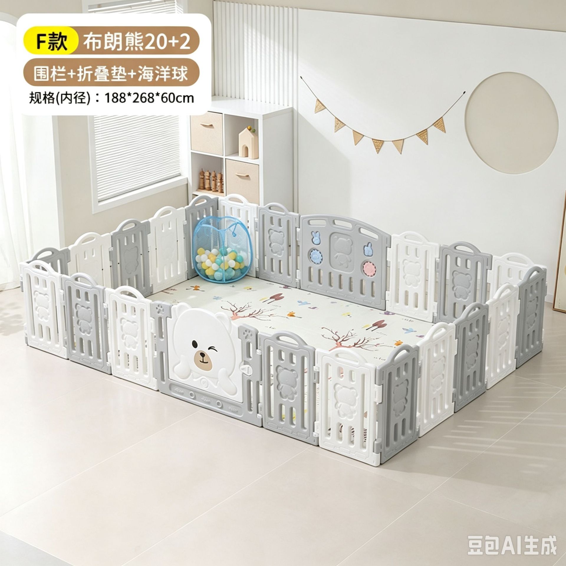 Corral de Seguridad para Niños de Plástico Protector para Casa e Interiores