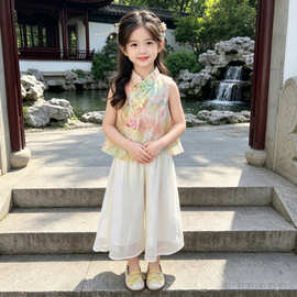 女童汉服夏季儿童中式国风套装2026新款洋气女宝宝巨好看夏装唐装