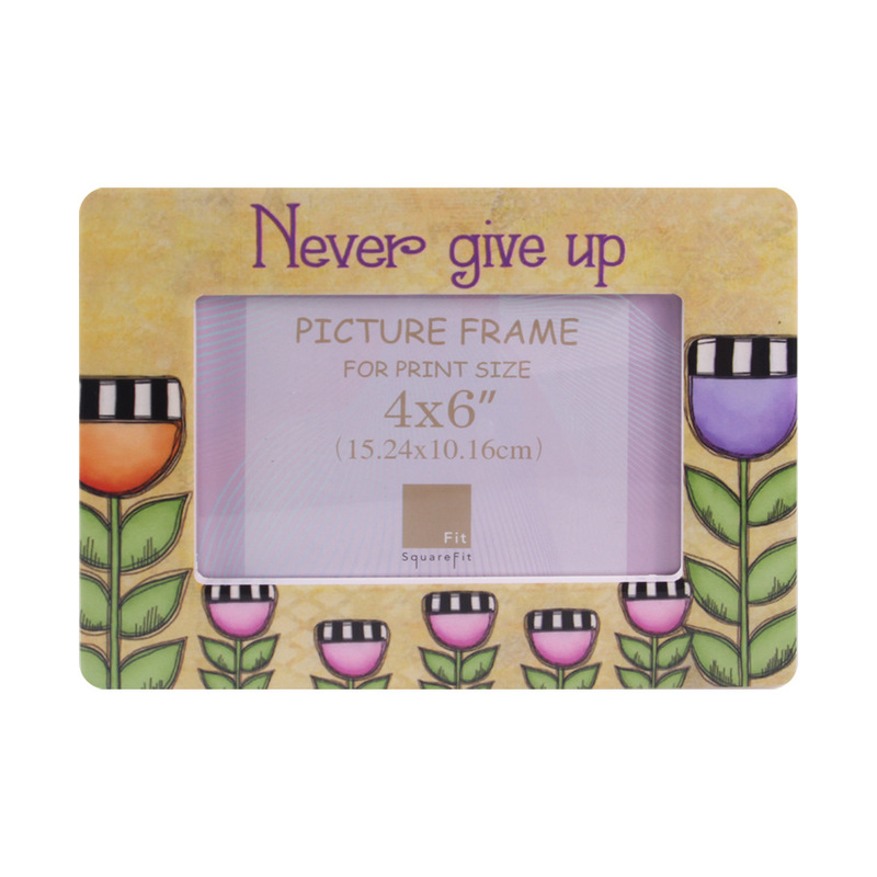 4*6 inch horizontal ceramic photo frame pastoral flower pattern photo frame available for cross-border home version photo frame