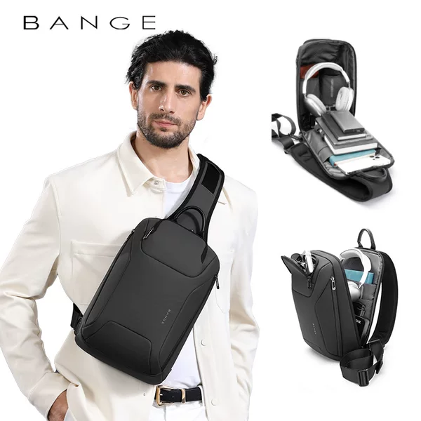 Bange Men's Chest Bag Business Work Clothing Large Capacity Single Shoulder Crossbody Bag K-Style Motorcycle Cross-Border Men's Bag Trendy