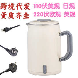 跨境代发便携式电热水壶旅行酒店户外烧水壶220V/110V英规美规