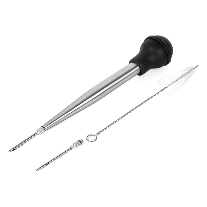 Silicona Turquía bomba 304 Acero inoxidable doble aguja diadema limpieza barrido traje condimento jeringa Turquía aguja