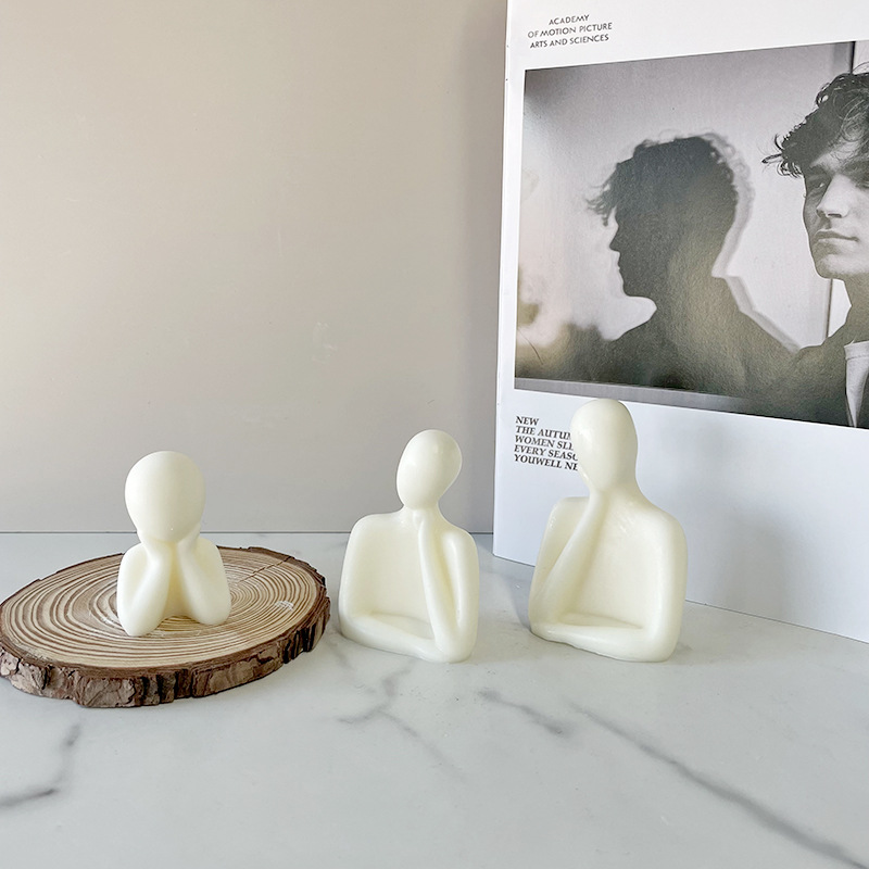 Branquias familia vela molde de silicona DIY aromaterapia retrato humano abstracto hecho a mano jabón decoración yeso