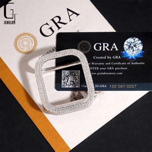 New S925 Silver Full Set Moissanite Apple Watch Accessories Case Fashion Matching Single Bag Installation with GRA