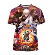 夏季3D个性化休闲金玉人物卡通印花短袖夏季时尚舒适圆领T恤