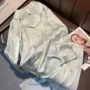 春秋长袖简约仿真丝家居服