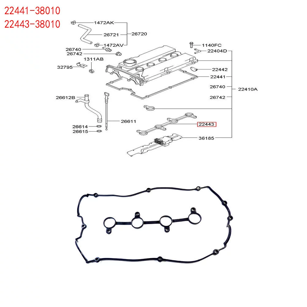22441-38010 22443-38010 подходит для Hyundai Kia JAC Refine G4CS G4JS G4JP