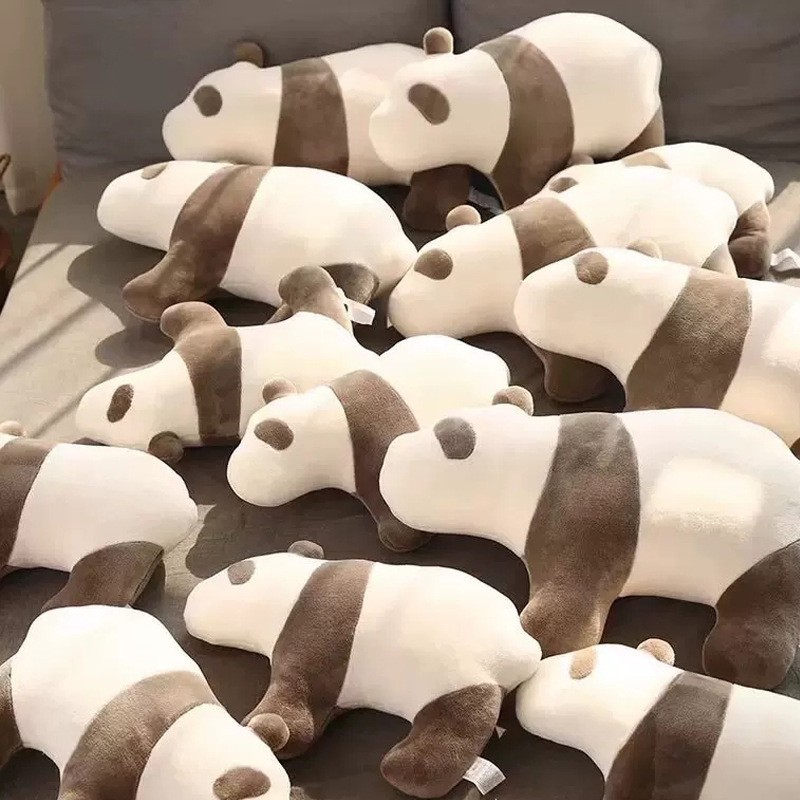 无印日式良品熊猫抱枕靠垫小浣熊儿童毛绒玩具汽车坐垫旅行靠垫