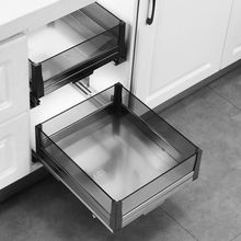 厨房橱柜拉篮304不锈钢迷你窄柜抽屉式工具篮调味料内置阻尼导轨