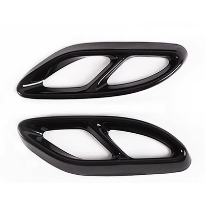 Mercedes-Benz A-Class, C-Class, E-Class, B-Class, Glc Modified Four-Tailpipe Decoration, Mercedes-Benz Cla/Cls Exhaust Pipe Frame Cover Accessories (Other Automotive Exterior Supplies) - black