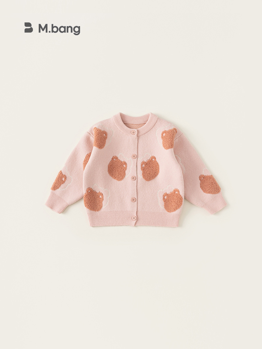 Yubao ropa infantil para bebés nuevos suéteres suaves glutinosos primavera y otoño niños cardigans de punto ropa infantil chaqueta de niña