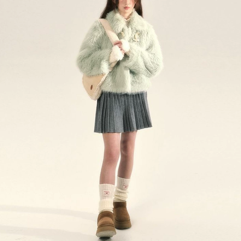 Demi-season retro green velvet jacket, high-end, French retro style