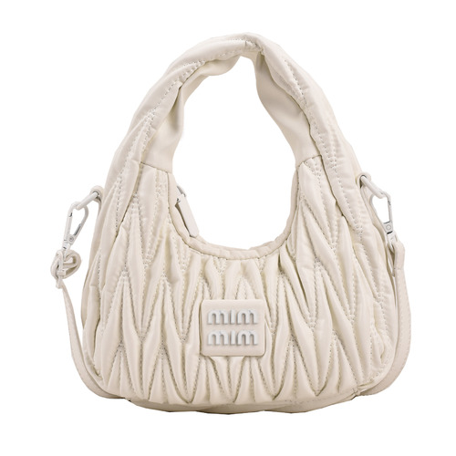 Cross-border folded hobo handbag for women  early spring new design, crescent moon bag, Korean style fashion simple shoulder bag for women