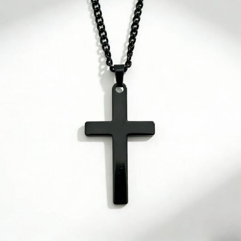 European and American Cross-Border New Products, Simple and Fashionable Vacuum-Plated Necklaces, Trendy and Cool Stainless Steel Cross Pendant Jewelry for Men and Women