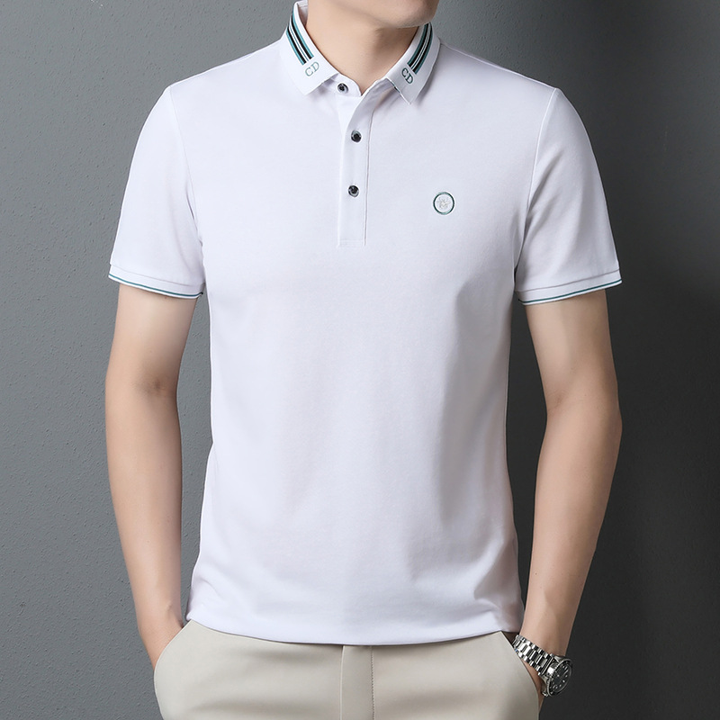Polo uomo in cotone maniche corte business casual elegante_voghion.com