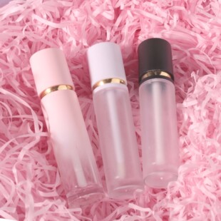 In-Stock 8ml Pink Gradient Frosted Round Lip Gloss Tube Cosmetic Empty Lip Glaze Packaging Lip Gloss Tube