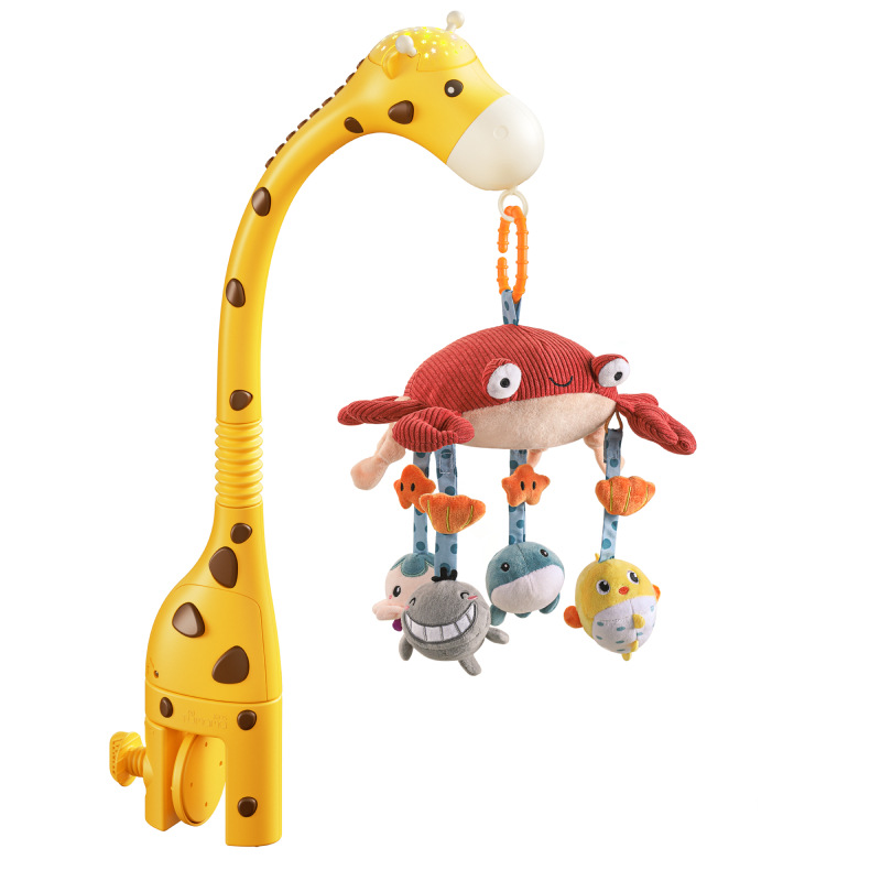 TUMAMAKIDS Campana de cama para bebé Control remoto para bebé Proyección giratoria Campana de cama Educación temprana Música relajante Colgante de sonajero