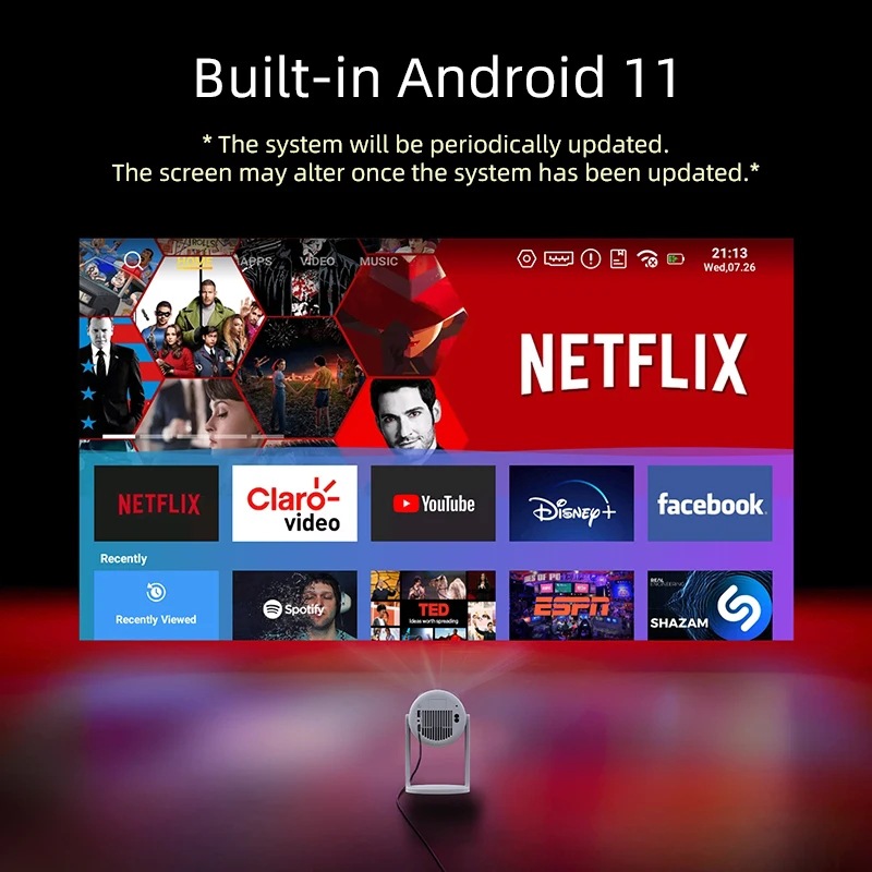 P310 cañón mini proyector de soporte Android HD 1080P proyector portátil de teléfono móvil de cine en casa