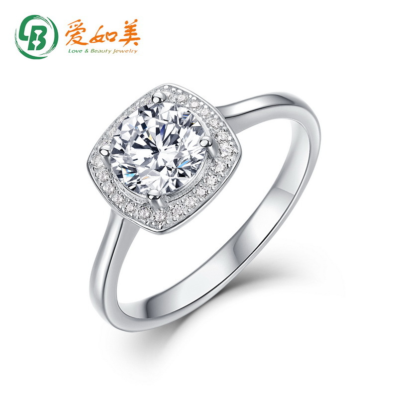 Europe and the United States new 1 karat small sugar ring atmospheric fashion S925 sterling silver ring engagement gift wholesale