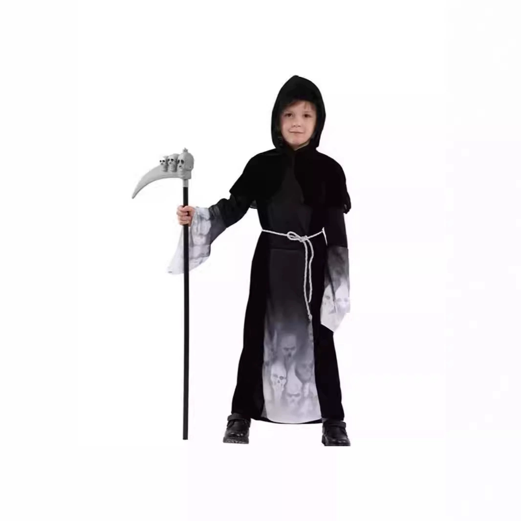 Хэллоуин Детский день Костюм Сценическое шоу Костюм B-0188 Волшебный Череп Мальчик Школьная Сценическая Магия