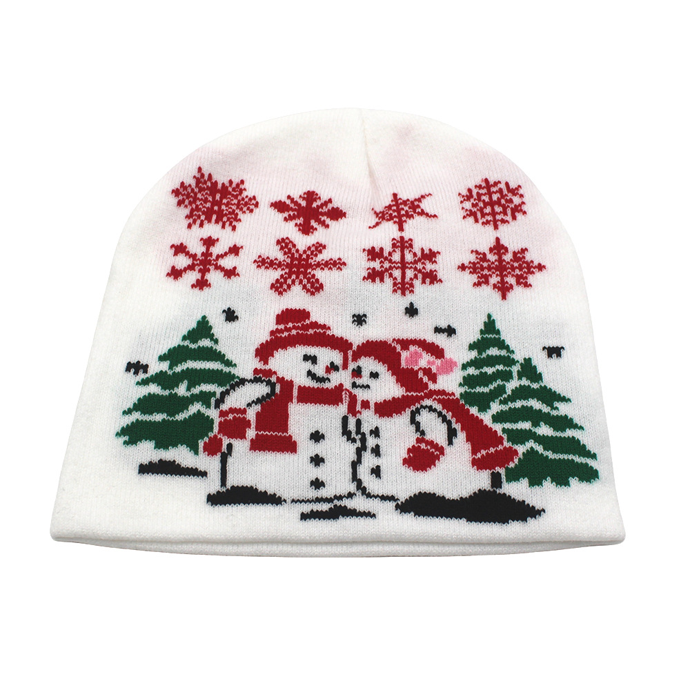 Nuovo Natale per la decorazione autunnale e invernale, caldo cappello lavorato a maglia, cappello di lana con renna di Babbo Natale_voghion.com