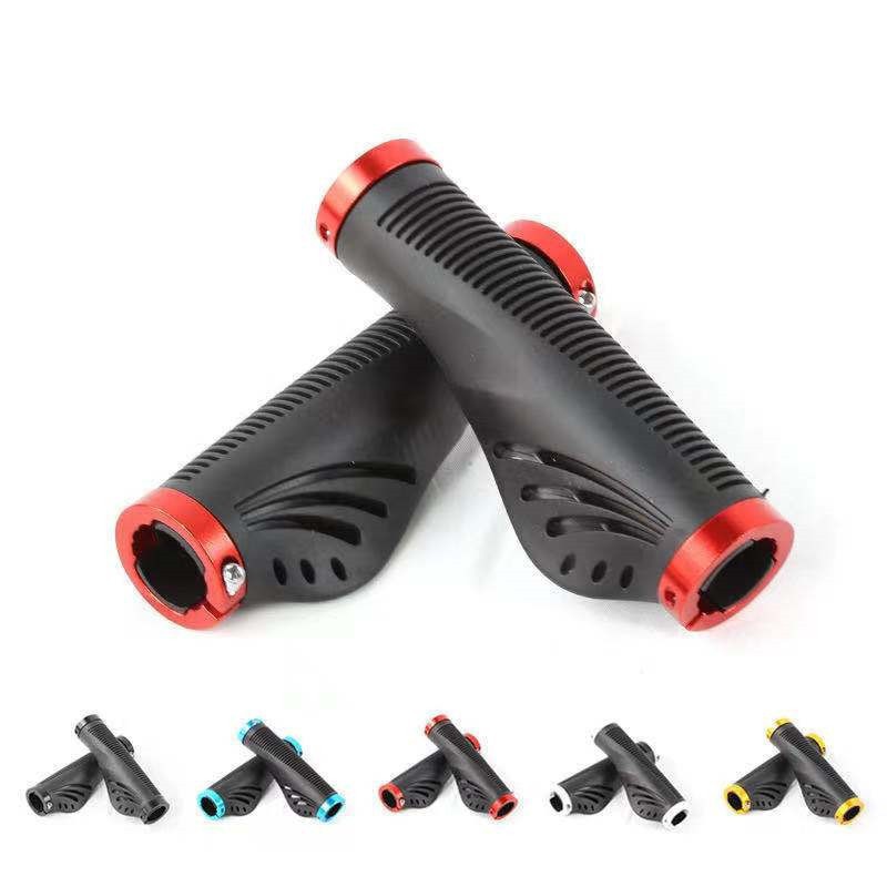 New Bicycle Handlebar Cover Mountain Bike Handlebar Aluminum Alloy Bilateral Locking Handle Cover Dead-Fly Bicycle Handlebar Rubber Cover
