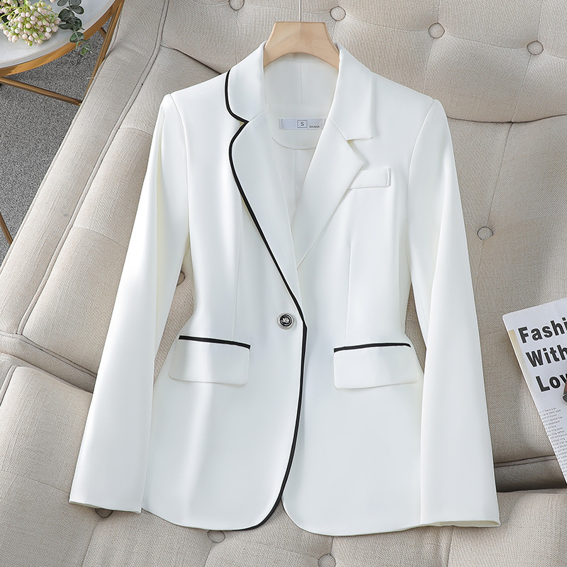 Light Luxury Women's White Suit Jacket Women's Spring & Fall New Slim Fit Small Suit Fashionable Elegant Suit Small Person