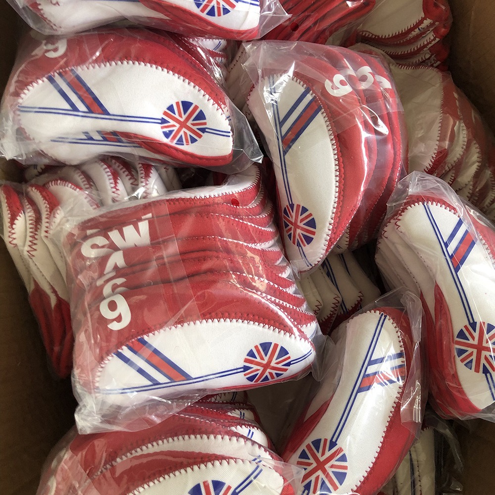 Juego de palos Juego de gorra digital Juego de accesorios de práctica Golfheadcover Juego de hierros Juego de palos de golf con bandera nacional