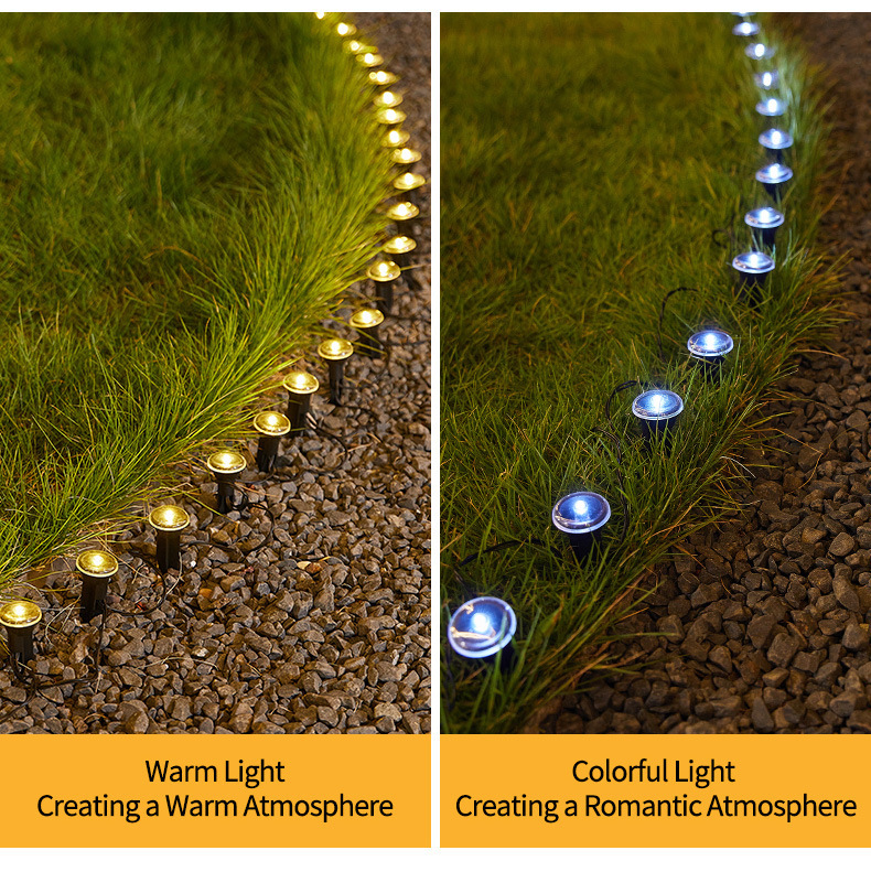 Cross-border LED solar path lights, outdoor waterproof flat ground lawn lights, decorative garden lights