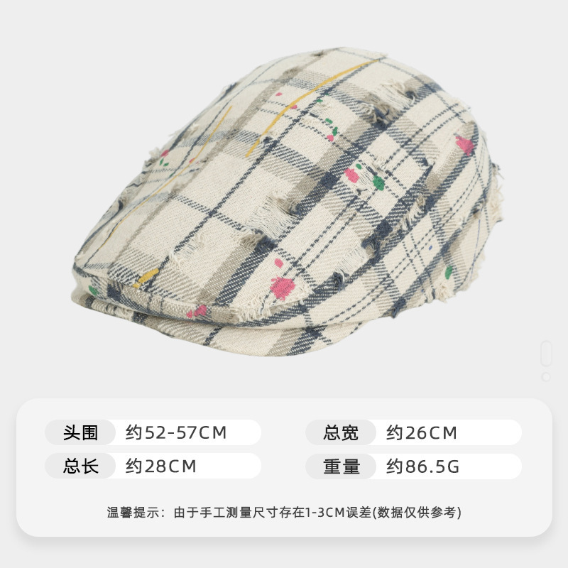 オリジナル古いウォッシュデニムスターフォワードハット女性のレトロアーティストペインターハット新しいアヒルの舌ベレー帽|undefined