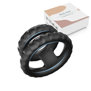 Men's Liquid Silicone Semin Locking Ring Couples Shared Penis Ring Super Soft Restrainer Ring Adult Supplies Double Ring Semin Locking Ring