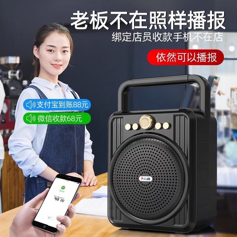 音響店専用のWeChat QRコードでお金を徴収、音声アナウンサー、大音量Bluetoothスピーカー|undefined