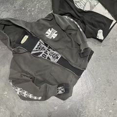 erd忧郁的富二代宽松West Coats重磅vintage铁十字开衫卫衣帽衫秋
