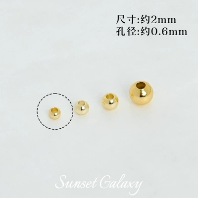 Beads Spacer Beads Handmade DIY – Zərgərlik ara hissələri - 2mm-14k-gold-100-pieces