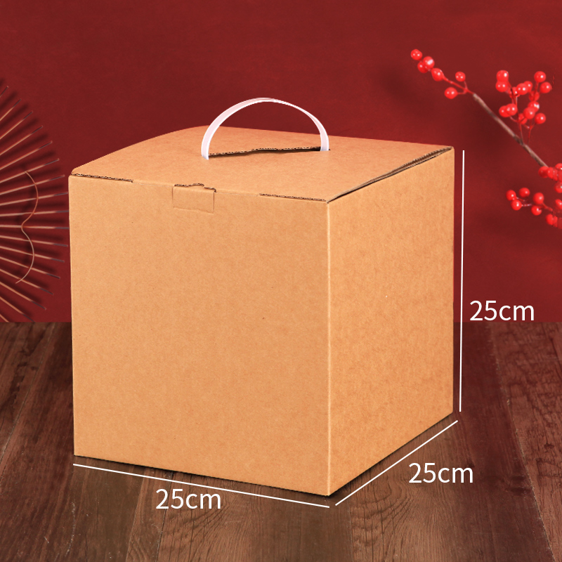 Caja de embalaje de papel corrugado kraft cuadrado caja de regalo de té caja de embalaje exterior caja de regalo kraft portátil caja vacía