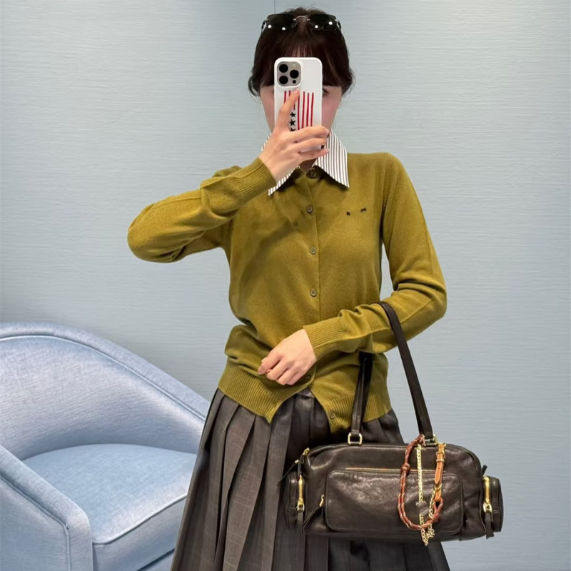 正确版本2025秋冬新款原标MIU缪家学院风可拆卸衣领针织开衫男女|undefined